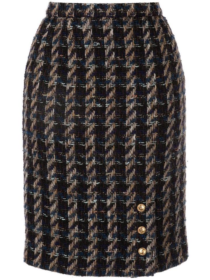 Chanel Pre-owned Tweed Pencil Skirt - Black