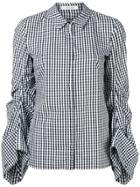 Dorothee Schumacher Gingham Ruched-sleeve Shirt - Black