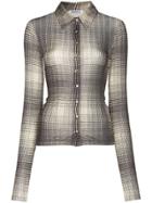 Supriya Lele Graphic Print Mesh Shirt - Grey