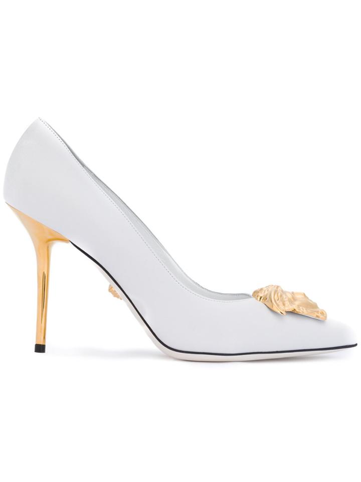 Versace Medusa Palazzo Pumps - White