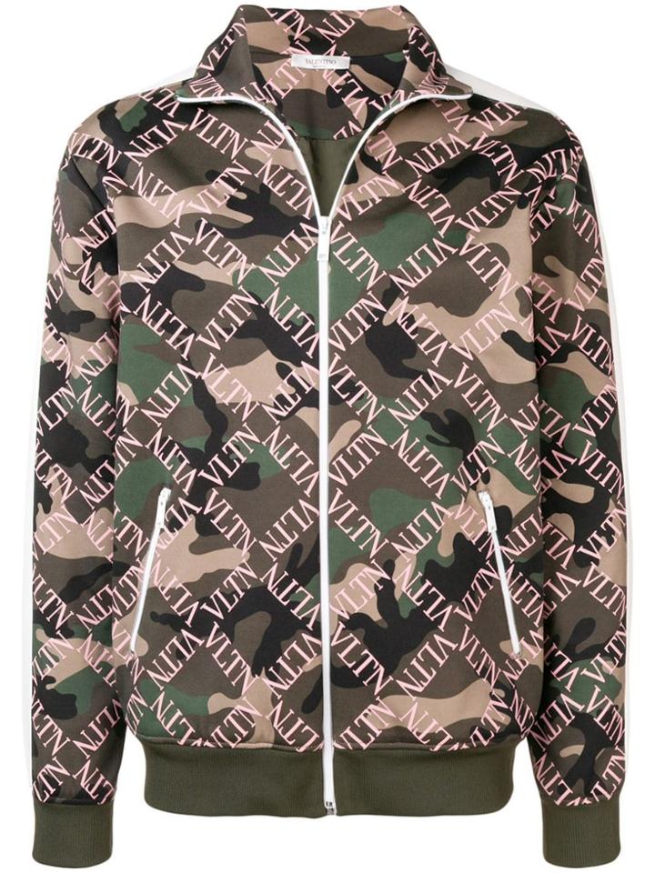Valentino Vltn Grid Camouflage Sweatshirt - Green