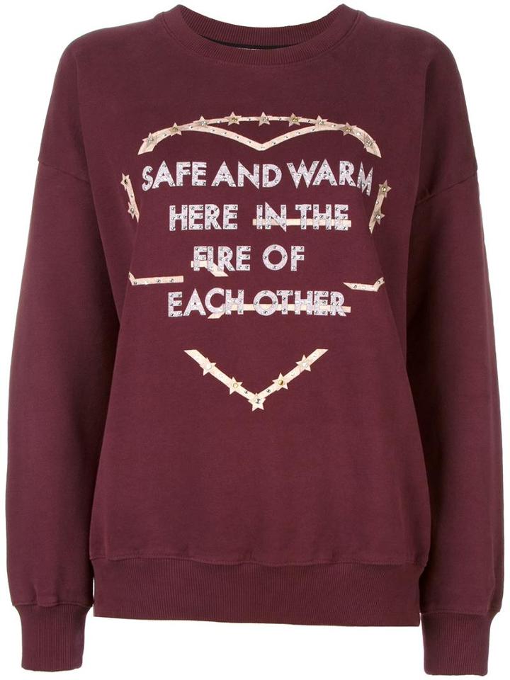 Each X Other 'safe And Warm' Sweatshirt, Women's, Size: Medium, Red, Cotton
