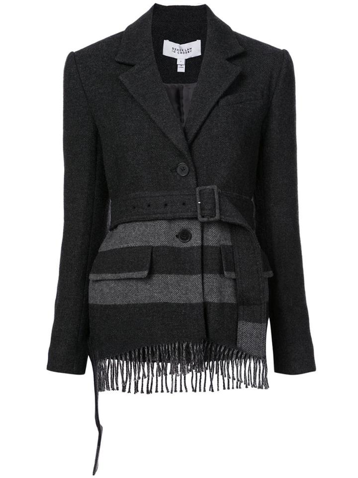 Derek Lam 10 Crosby Jacket With Fringe Hem - Grey