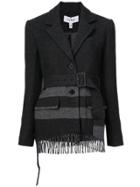 Derek Lam 10 Crosby Jacket With Fringe Hem - Grey