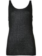 Baja East - Sheer Tank Top - Women - Viscose/cashmere - 0, Women's, Black, Viscose/cashmere