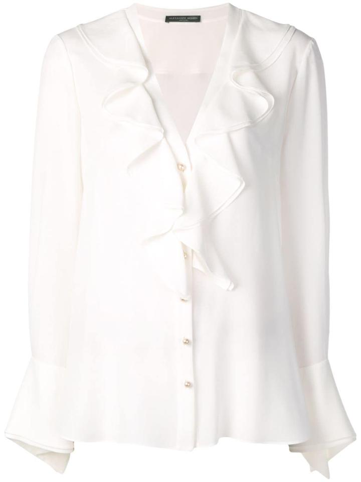 Alexander Mcqueen Ruffled Neck Blouse - White