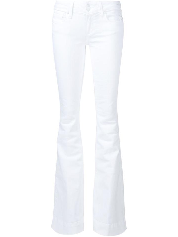 Paige Fiona Flared Jeans, Women's, Size: 25, White, Cotton/spandex/elastane