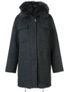 P.a.r.o.s.h. 'lofoxy' Coat, Women's, Size: Medium, Grey, Fox Fur/wool