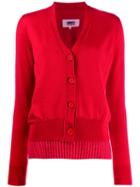 Mm6 Maison Margiela Double-layer Cardigan - Red