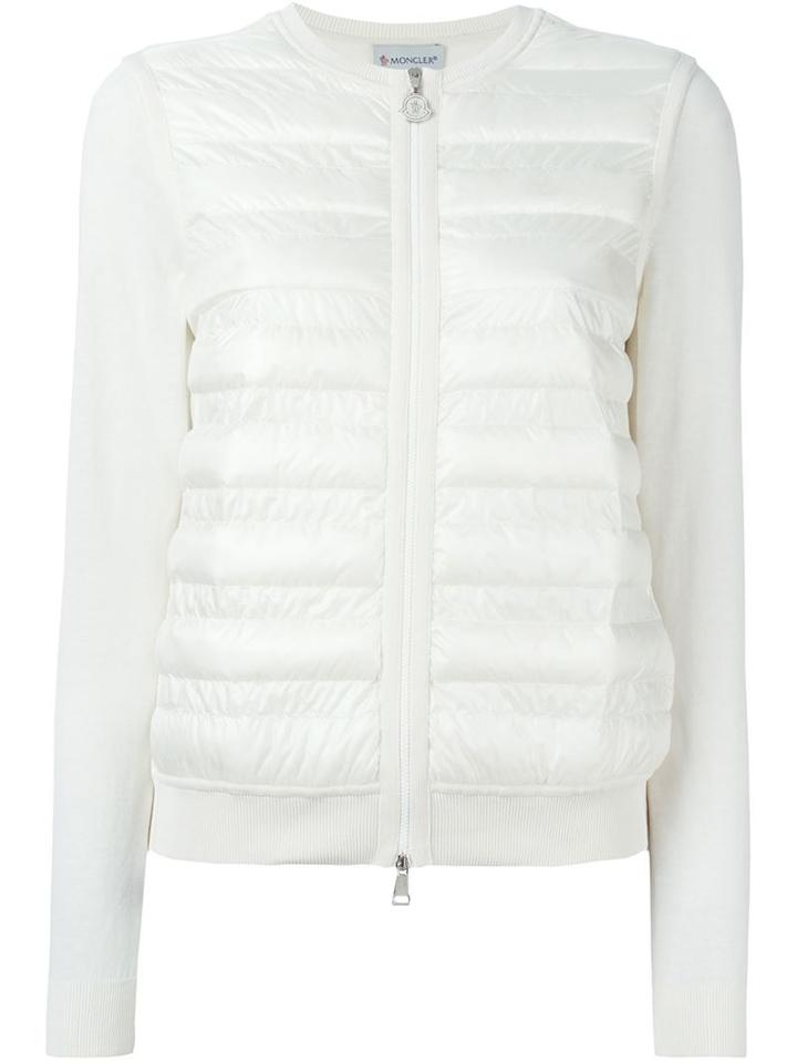 Moncler Padded Front Cardigan, Women's, Size: S, Nude/neutrals, Polyamide/cotton