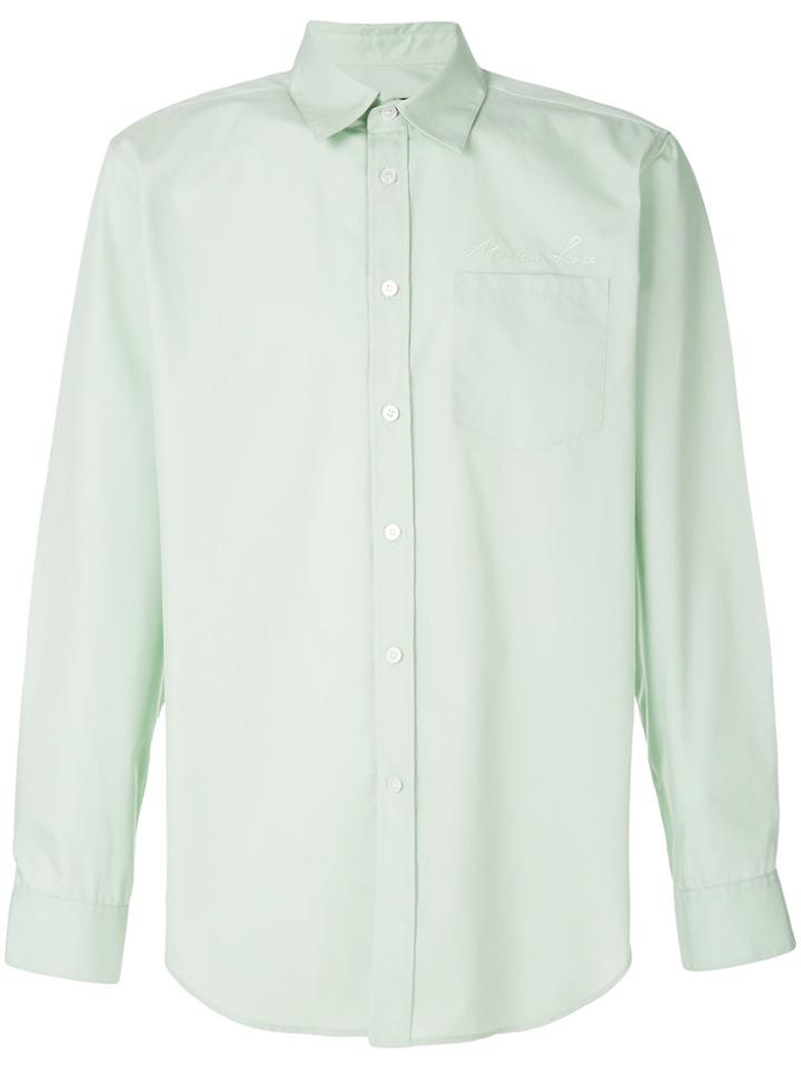 Martine Rose Logo Embroidered Plain Shirt - Green