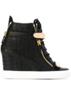 Giuseppe Zanotti Design Crocodile Effect Hi-top Wedge Sneakers