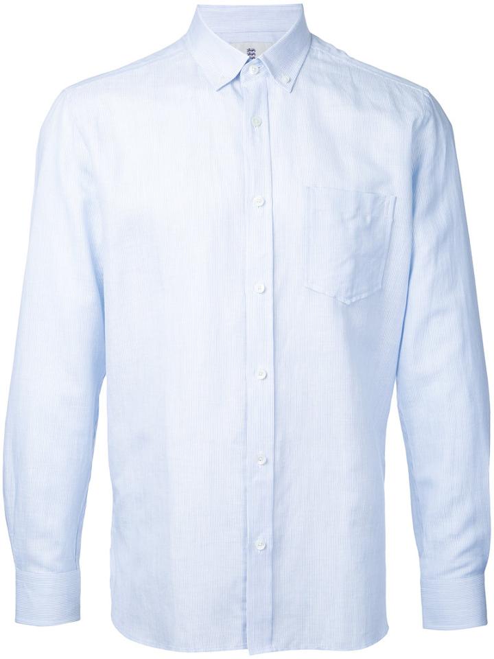 Buttoned Shirt - Men - Cotton/linen/flax - S, Blue, Cotton/linen/flax, Kent & Curwen