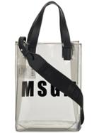Msgm Small Branded Tote Bag - Grey