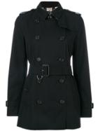 Burberry Kensington Short Trench Coat - Black