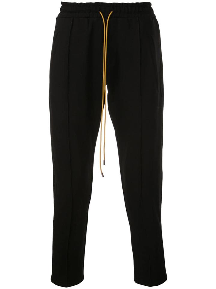 Rhude Cropped Track Trousers - Black