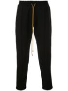 Rhude Cropped Track Trousers - Black