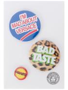 Versace Mixed Print Logo Pins - Blue