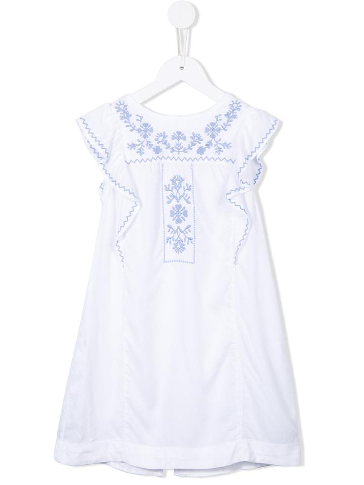 Charabia Embroidered Details Dress, Girl's, Size: 10 Yrs, White