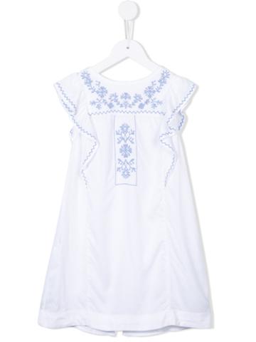 Charabia Embroidered Details Dress, Girl's, Size: 10 Yrs, White