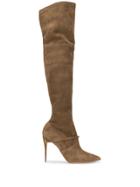 Jennifer Chamandi Over The Knee Pointed Boots - Brown