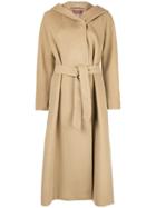 Max Mara Studio Long Belted Coat - Nude & Neutrals