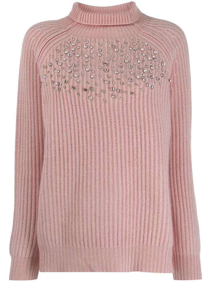Be Blumarine Embellished Ribbed Jumper - Pink