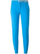 Versus Lion Buttons Trousers, Women's, Size: 40, Blue, Polyester/spandex/elastane/viscose/polyamide
