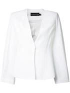 Brandon Maxwell Pleated Sleeve Blazer, Women's, Size: 10, White, Viscose