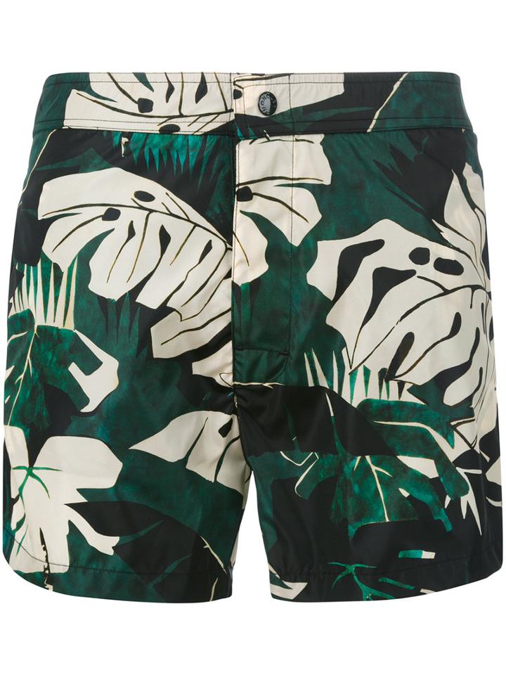Moncler - Plant Print Swimming Trunks - Men - Polyester/polyimide - S, Black, Polyester/polyimide