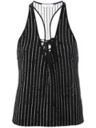 Ssheena Striped Tied Neck Top, Women's, Size: Xs, Black, Viscose/polyester