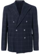 Bagnoli Sartoria Napoli Plaid Double Breasted Blazer - Blue
