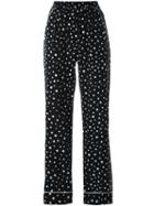 Dolce & Gabbana Polka Dot Print Pyjama Trousers, Women's, Size: 38, Black, Silk/spandex/elastane