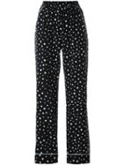 Dolce & Gabbana Polka Dot Print Pyjama Trousers, Women's, Size: 38, Black, Silk/spandex/elastane