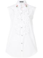 Dolce & Gabbana Ruffled Sleeveless Shirt - White