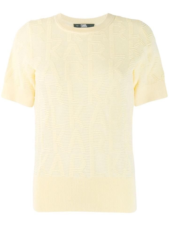 Karl Lagerfeld Short Slv Karl Pattern Sweater - Yellow