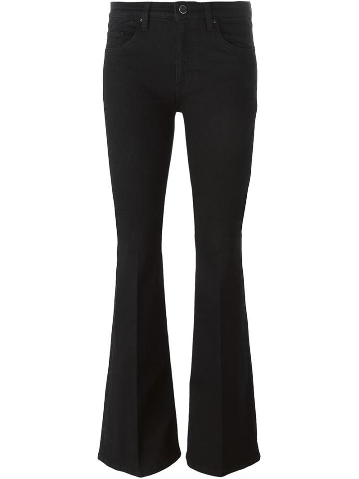 Victoria Beckham Denim Flared Jeans, Women's, Size: 25, Black, Cotton/polyester/spandex/elastane