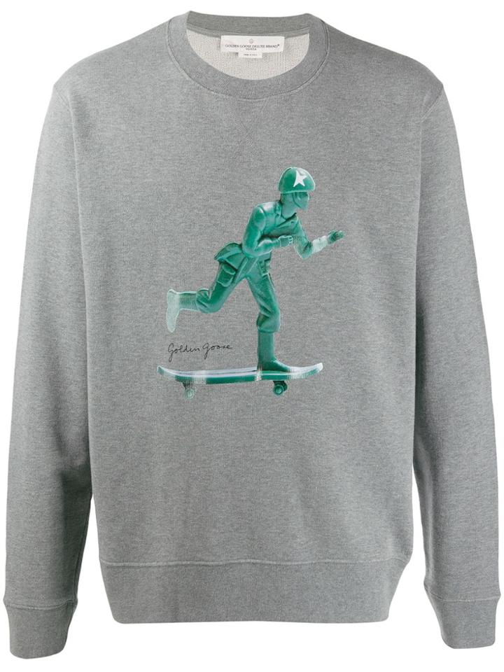 Golden Goose Toy Soldier Print Crewneck Sweatshirt - Grey