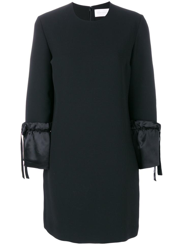 Victoria Victoria Beckham Contrast Cuff Dress - Black
