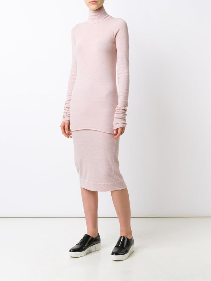 Rick Owens Lilies Funnel Neck Jumper, Women's, Size: 40, Pink/purple, Viscose/angora/wool