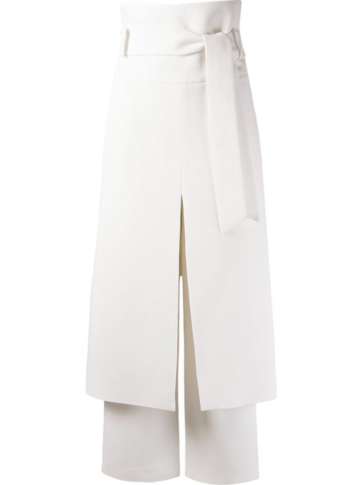 Giuliana Romanno Belted Midi Skirt Trousers, Women's, Size: 36, White, Polyester