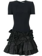 Alexander Mcqueen Dropped Skirt Ruffle Dress - Black