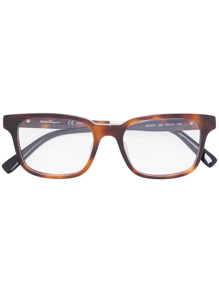 Salvatore Ferragamo Eyewear Square-frame Optical Glasses - Brown