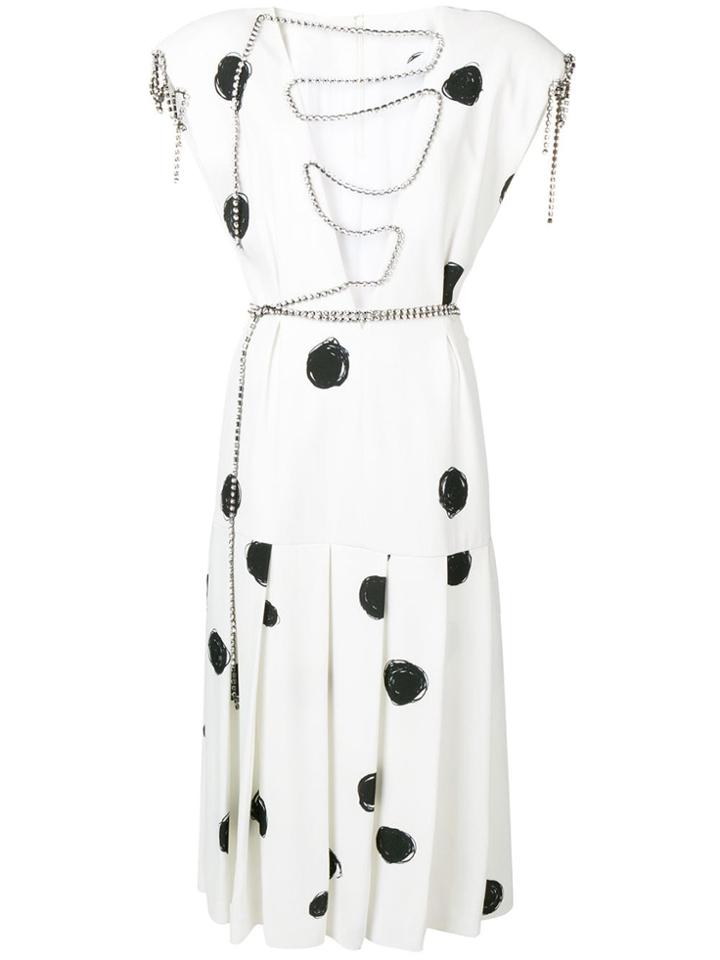 Christopher Kane Dot Print Crystal Dress - White