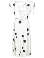 Christopher Kane Dot Print Crystal Dress - White