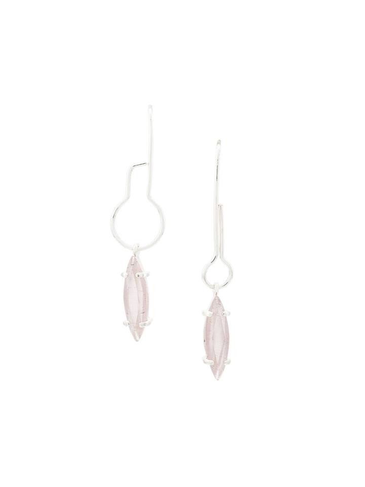 Wouters & Hendrix Technofossils Purple Cat's Eye Earrings - Metallic