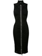 Givenchy - Fitted Zip-detail Dress - Women - Silk/viscose - 38, Black, Silk/viscose