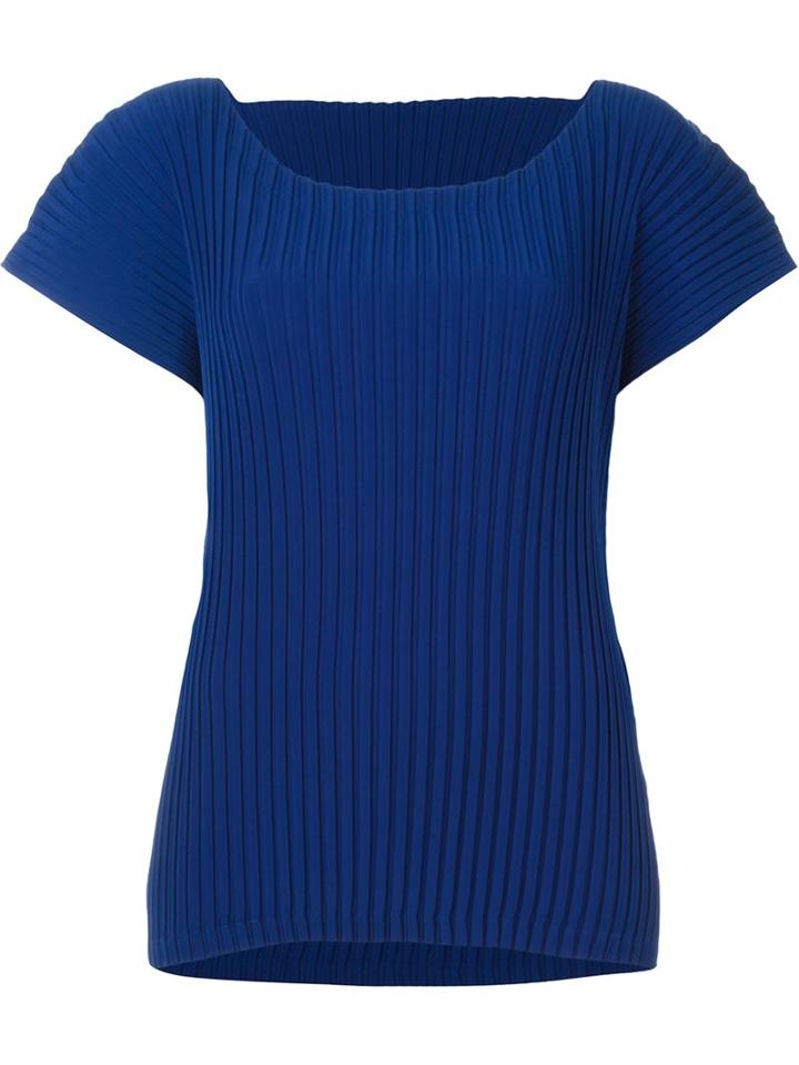 Issey Miyake Ruffle Detail Pleated Top