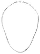 As29 18kt White Gold Icicle Diamond Round Necklace - Silver
