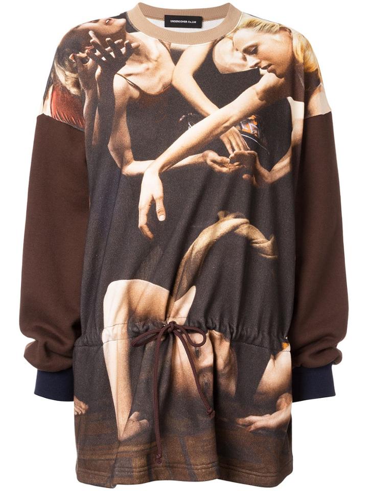 Undercover Woman-print Jumper Dress - Brown